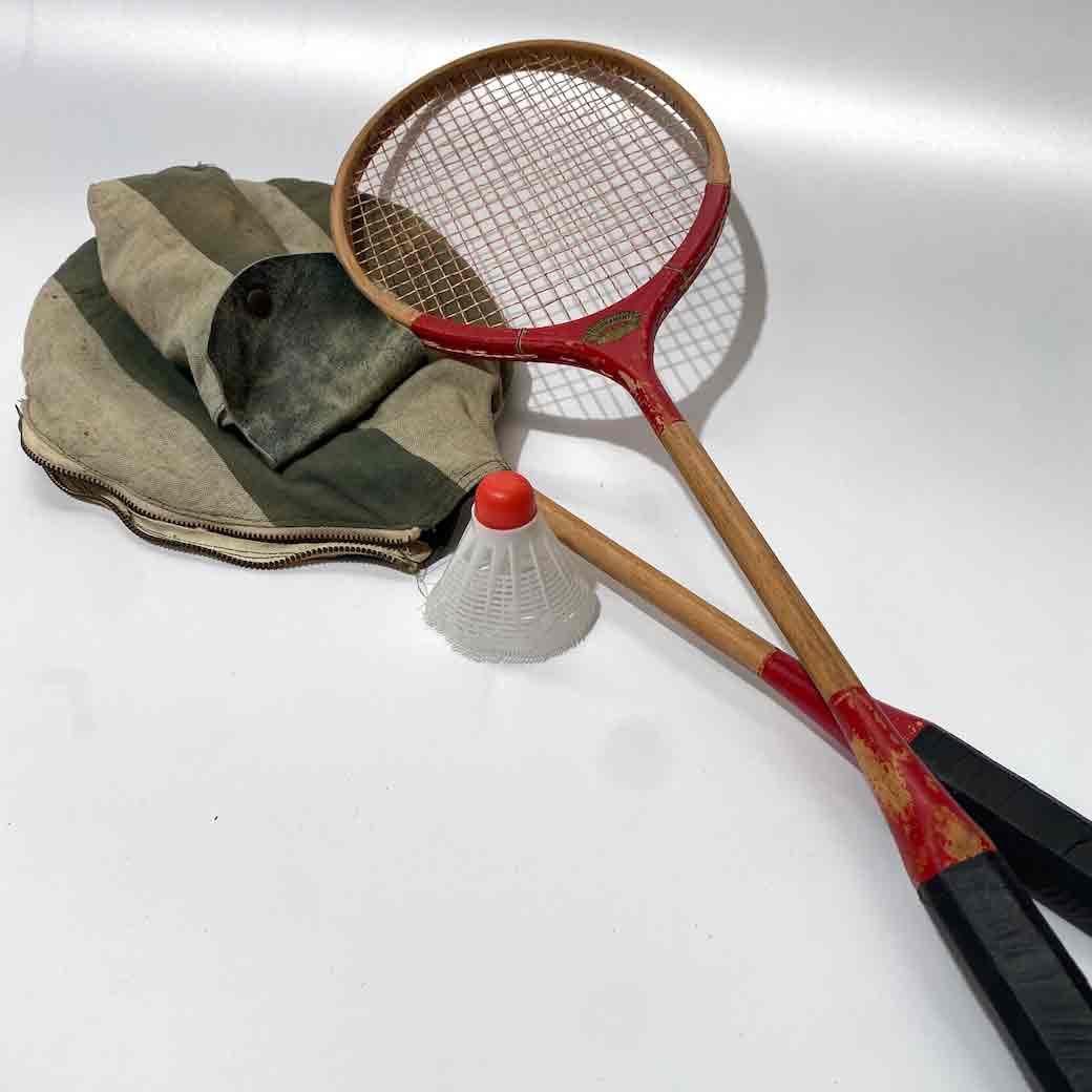 BADMINTON RACQUET SET, Red Pair, Cover and Shuttlecock